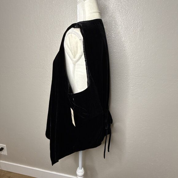 New Coldwater Creek Size XL Velvet Waterfall Open Front Vest Tie Back Sleeveless - Picture 7 of 11